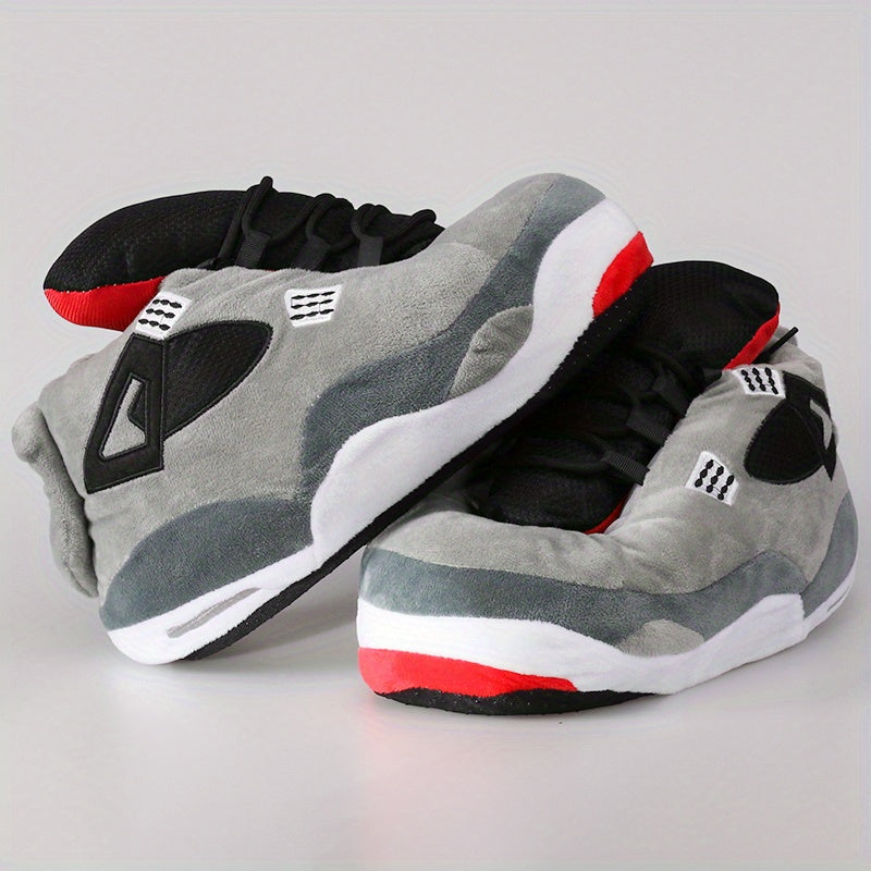 Mens Plush Fleece Slippers - Soft, Non-slip, Cozy Footwear for Winter Home Comfort