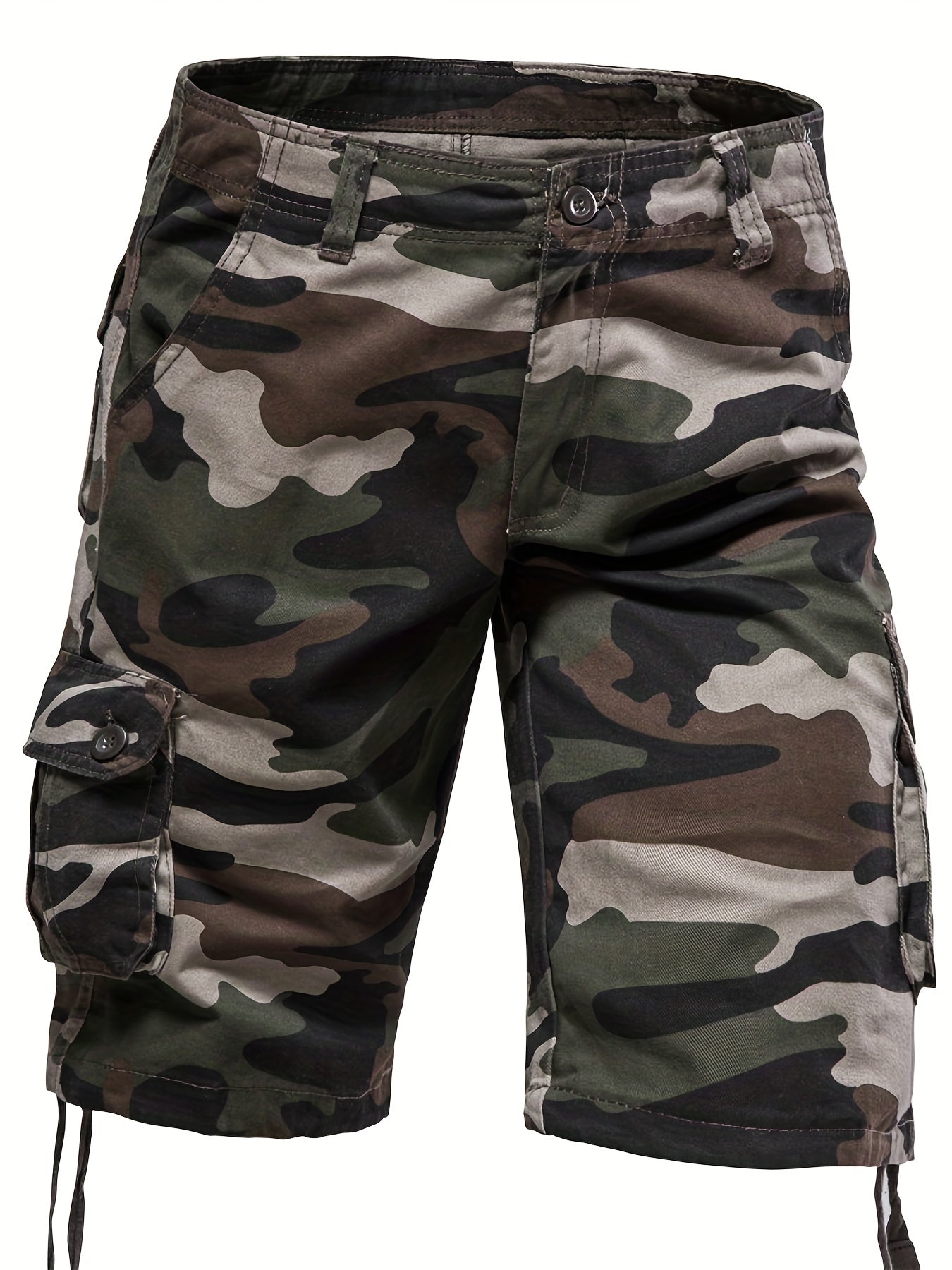 Men's Camo Cargo Shorts - Loose Fit, Comfortable Summer Shorts with Multiple Pockets, Woven Cotton Casual Pants