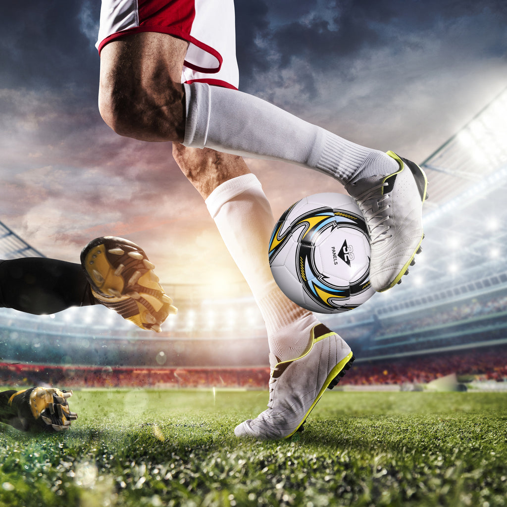 Official Size 5 Training Soccer Ball - Durable Machine-Stitched PVC Football