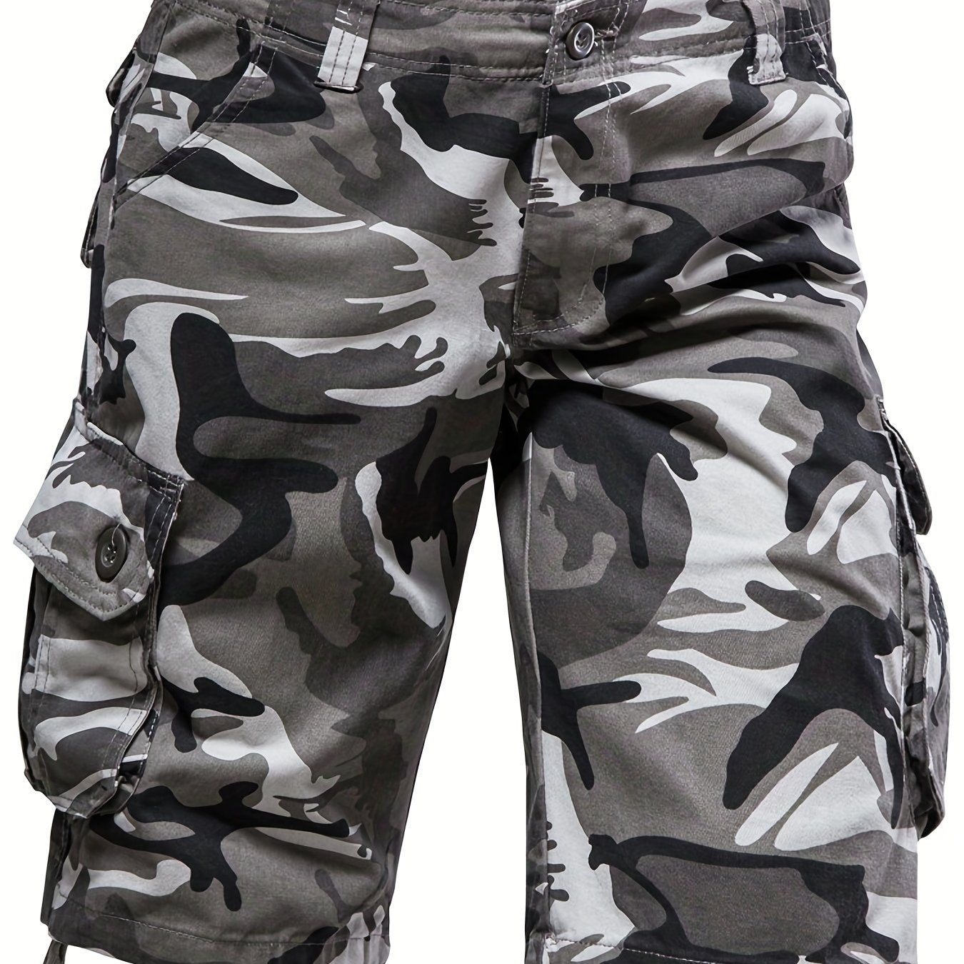 Men's Camo Cargo Shorts - Loose Fit, Comfortable Summer Shorts with Multiple Pockets, Woven Cotton Casual Pants
