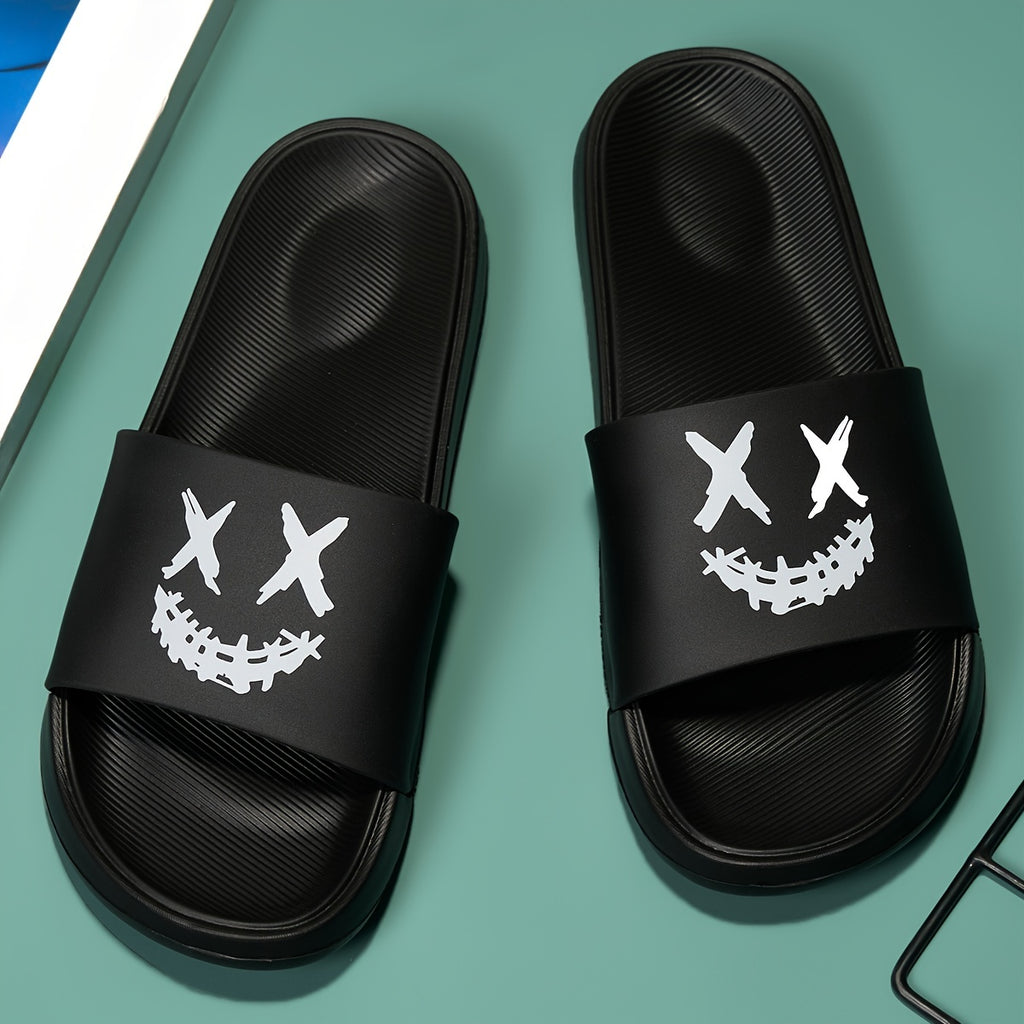 Men's Non-Slip Summer Slides - Lightweight, Comfortable Open Toe Slippers for Beach, Indoor & Outdoor Use