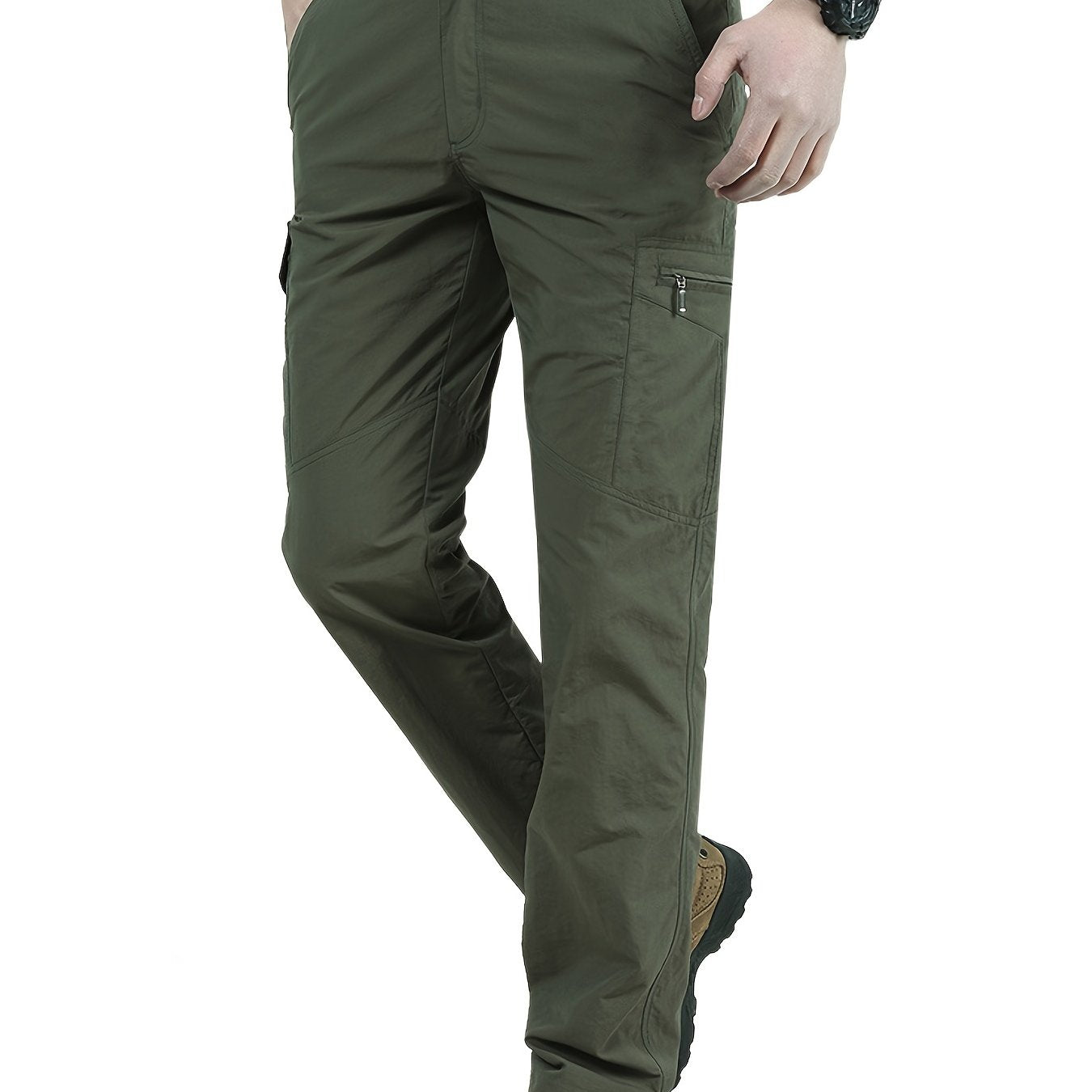 Men's Summer Trousers - Lightweight, Breathable, Ventilated Multi-Pocket Pants for Outdoor, Travel & Casual Wear