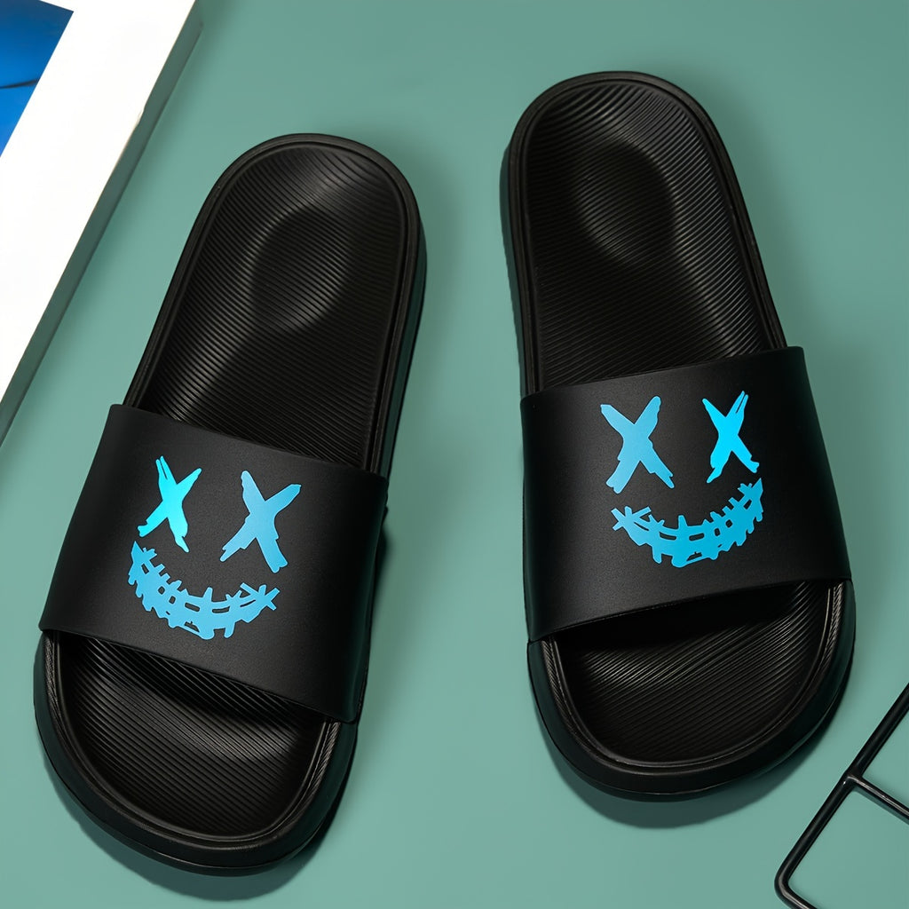 Men's Non-Slip Summer Slides - Lightweight, Comfortable Open Toe Slippers for Beach, Indoor & Outdoor Use