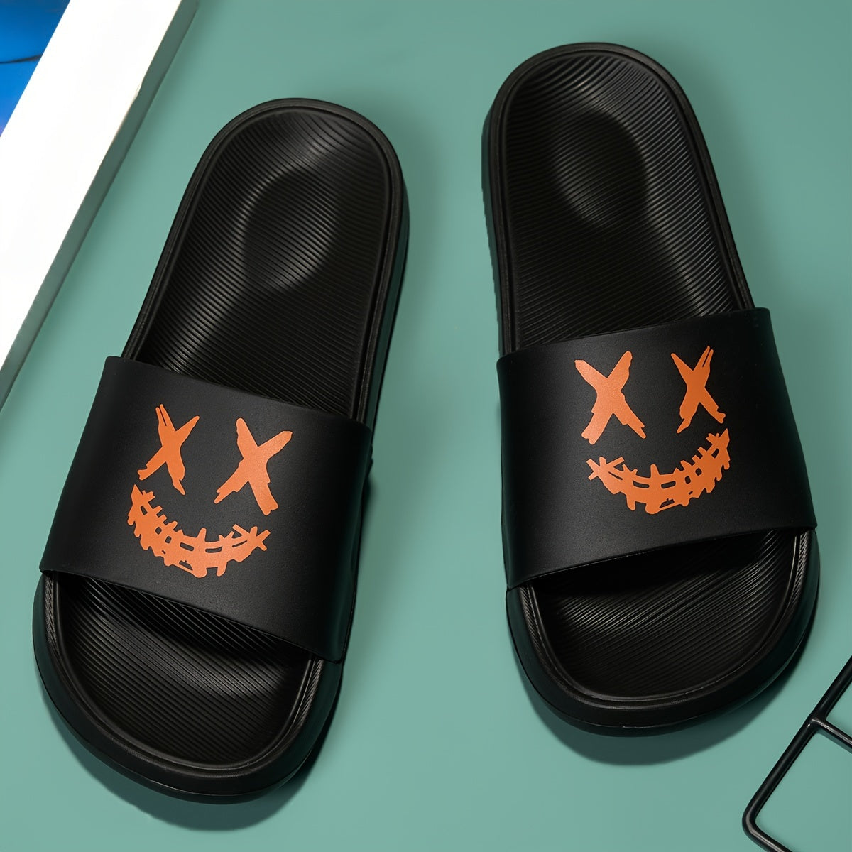 Mens Lightweight Non-Slip Slides - Ultra-Comfortable Open Toe Design for Quick Dry, Indoor/Outdoor Wear - Perfect Beach & Summer Slippers