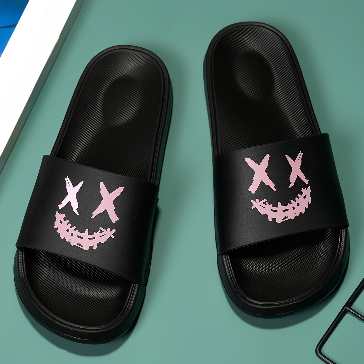 Mens Lightweight Non-Slip Slides - Ultra-Comfortable Open Toe Design for Quick Dry, Indoor/Outdoor Wear - Perfect Beach & Summer Slippers