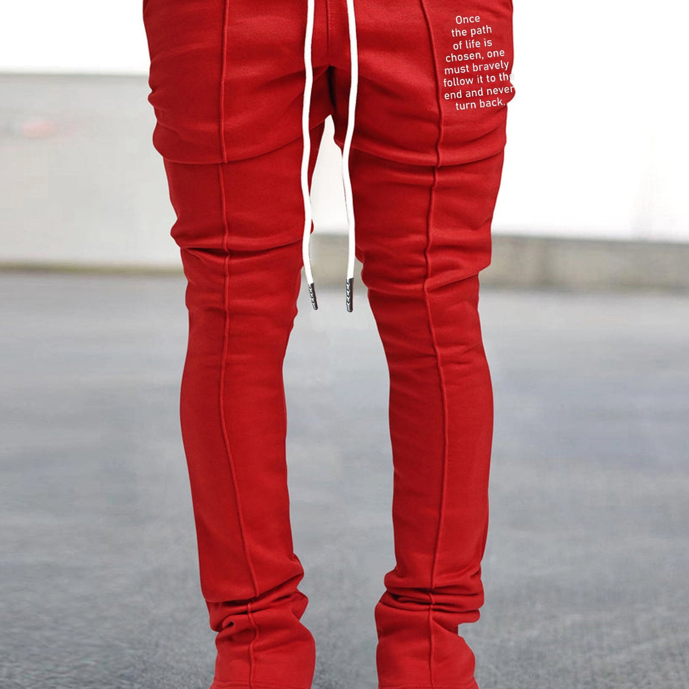 Men's OFF Graphic Flared Sweatpants - Hip-Hop Style, Comfort Fit, Elastic Waist & Drawstring, Casual Spring & Summer Wear