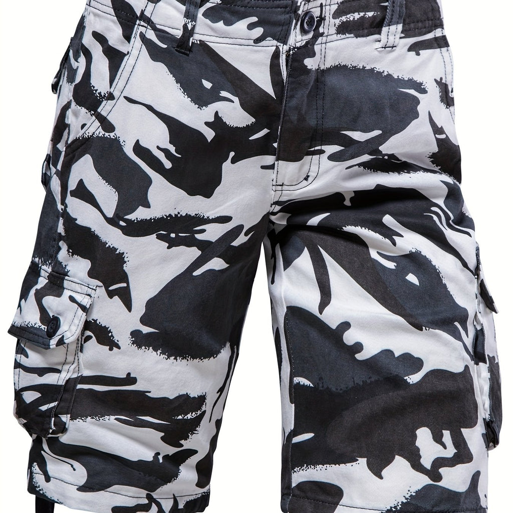 Men's Camo Cargo Shorts - Loose Fit, Comfortable Summer Shorts with Multiple Pockets, Woven Cotton Casual Pants
