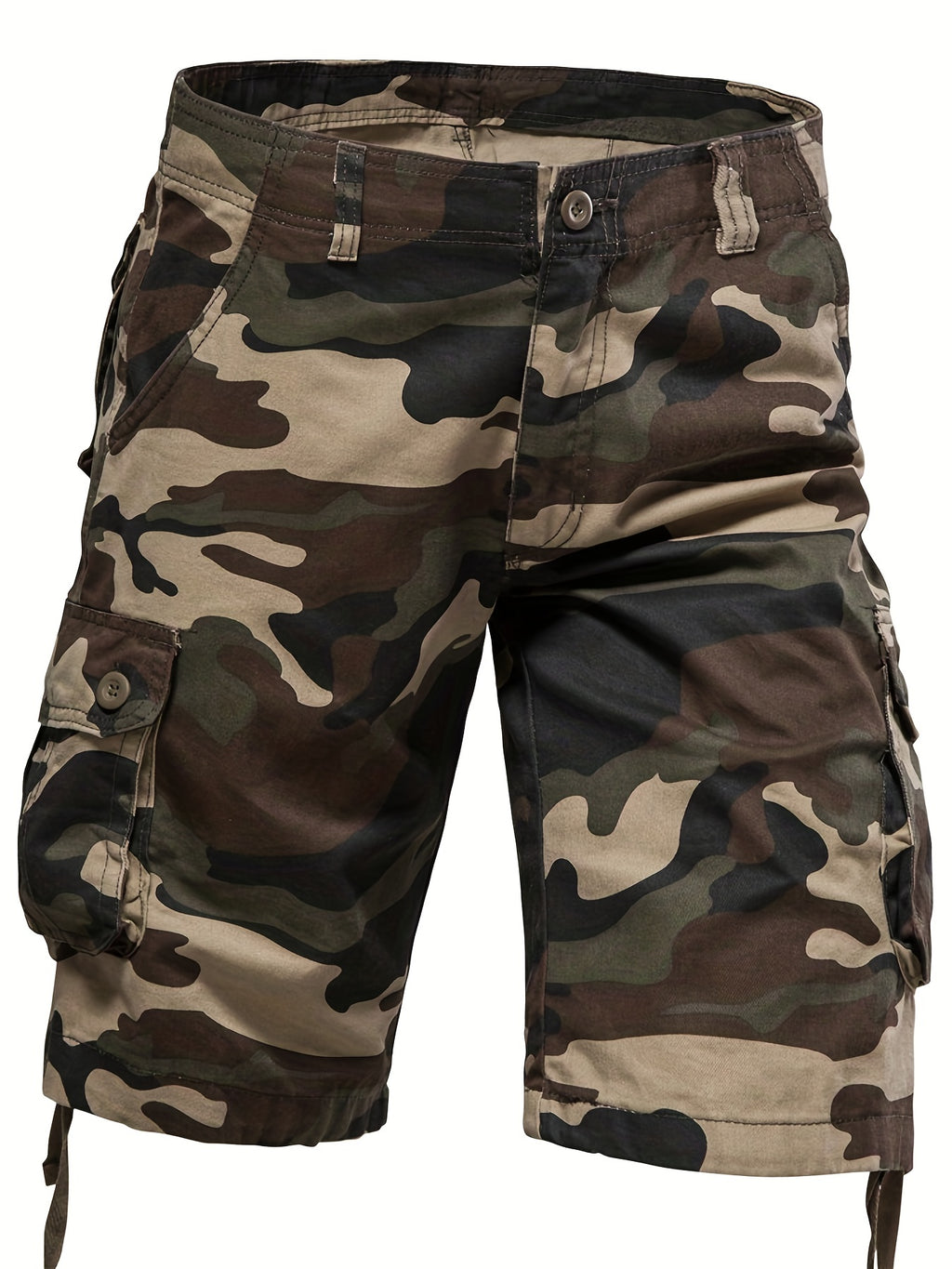Men's Camo Cargo Shorts - Loose Fit, Comfortable Summer Shorts with Multiple Pockets, Woven Cotton Casual Pants