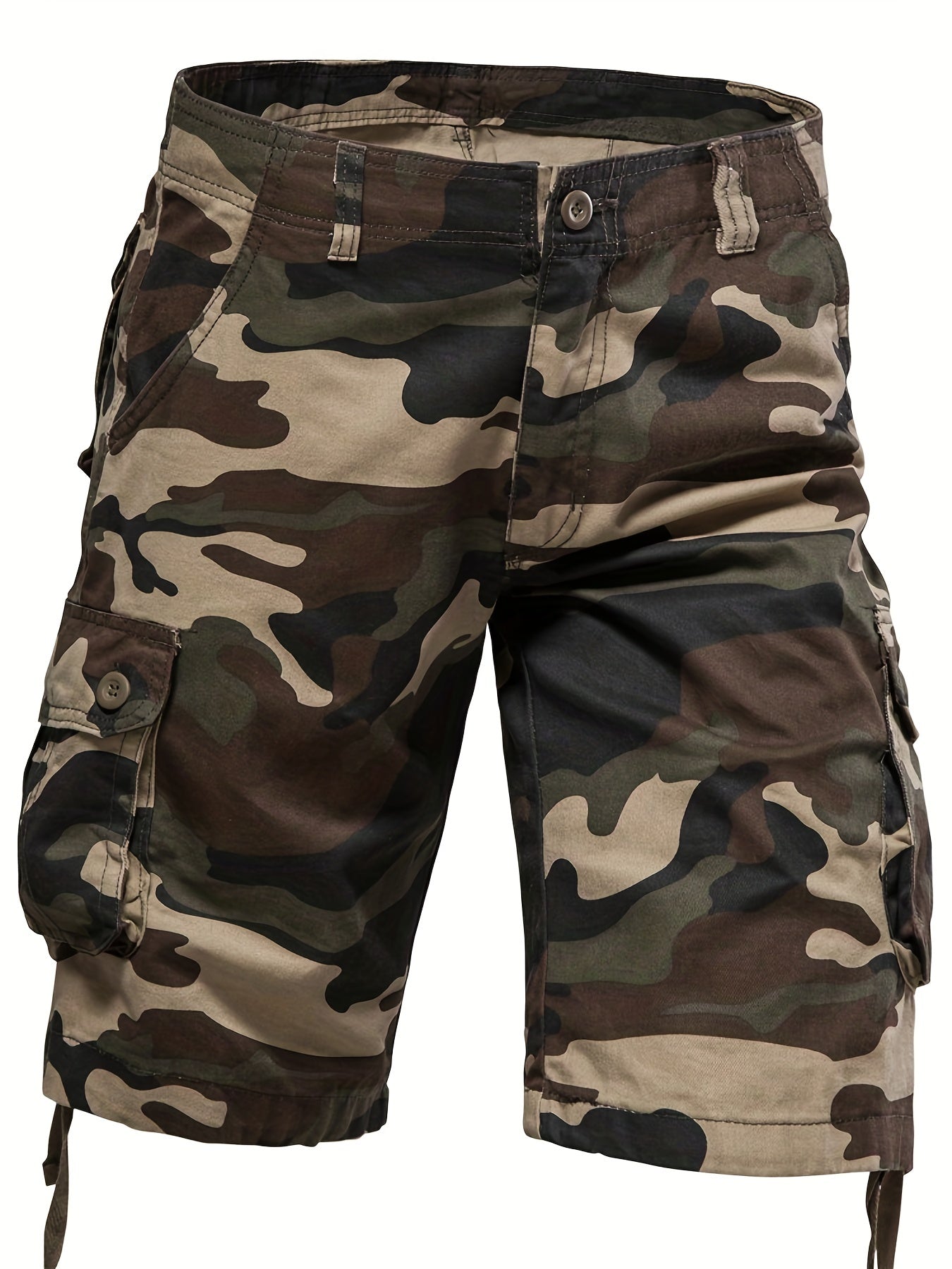Men's Camo Cargo Shorts - Loose Fit, Comfortable Summer Shorts with Multiple Pockets, Woven Cotton Casual Pants
