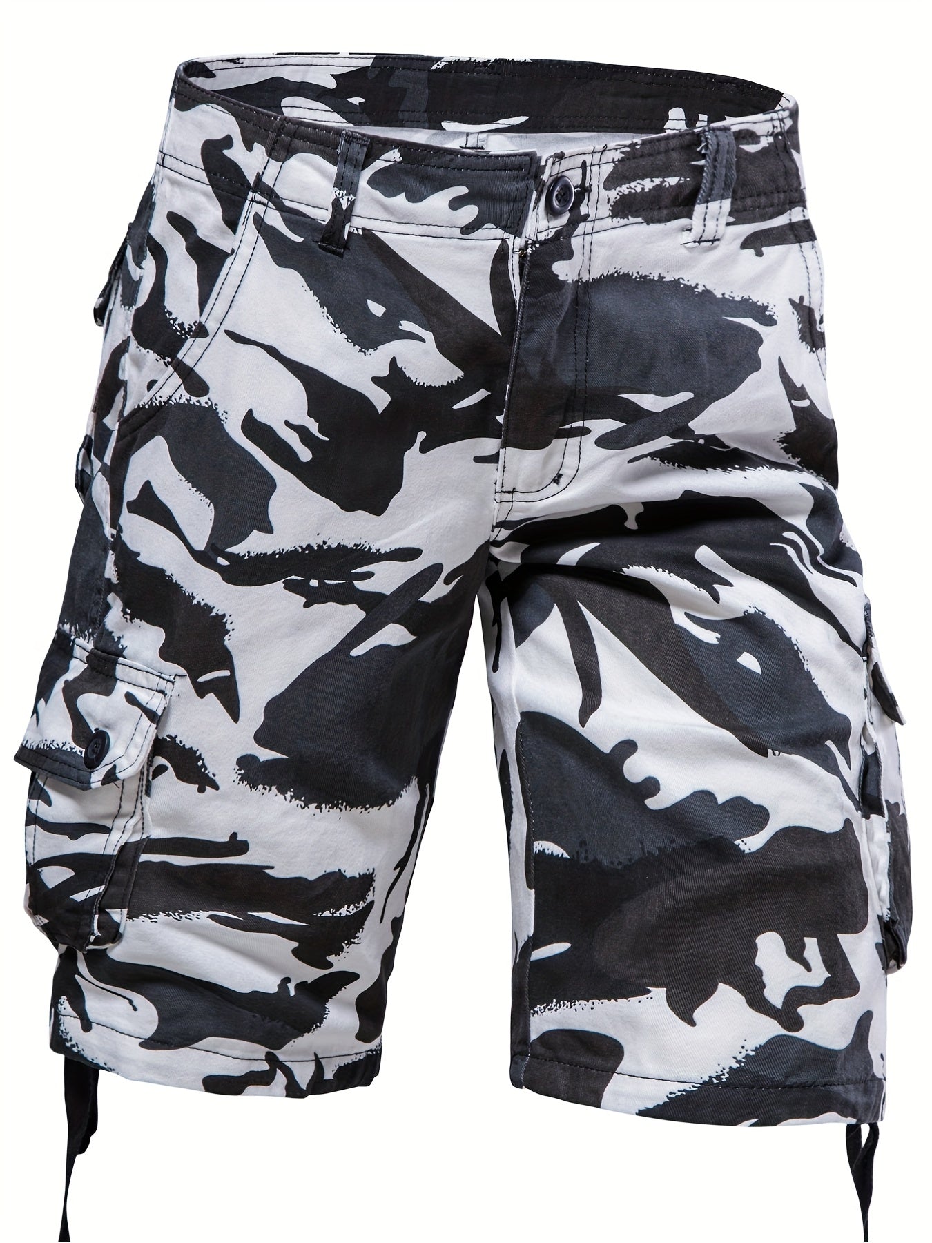 Men's Camo Cargo Shorts - Loose Fit, Comfortable Summer Shorts with Multiple Pockets, Woven Cotton Casual Pants