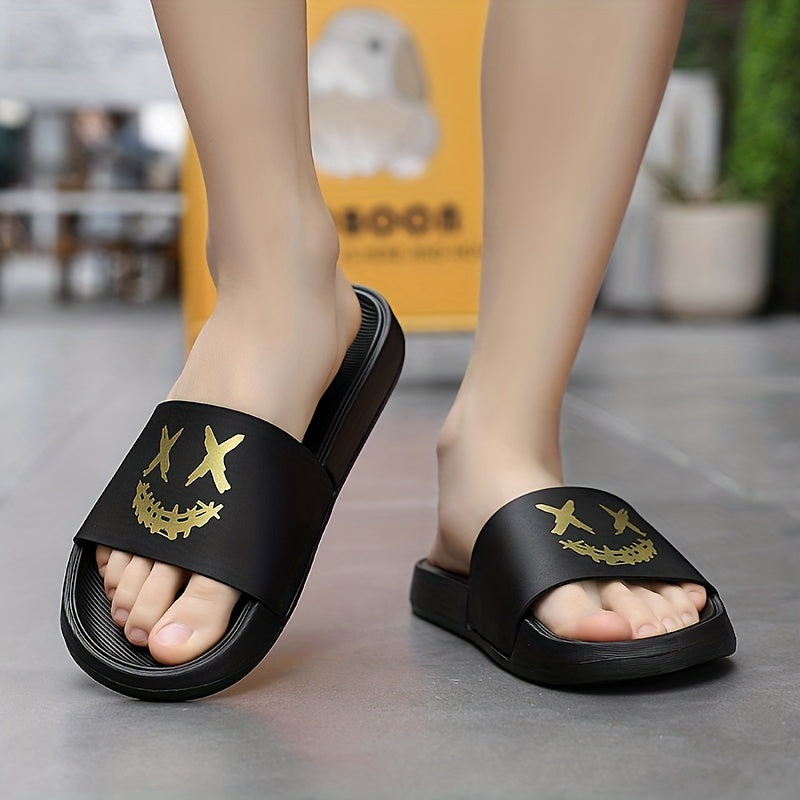 Men's Non-Slip Summer Slides - Lightweight, Comfortable Open Toe Slippers for Beach, Indoor & Outdoor Use