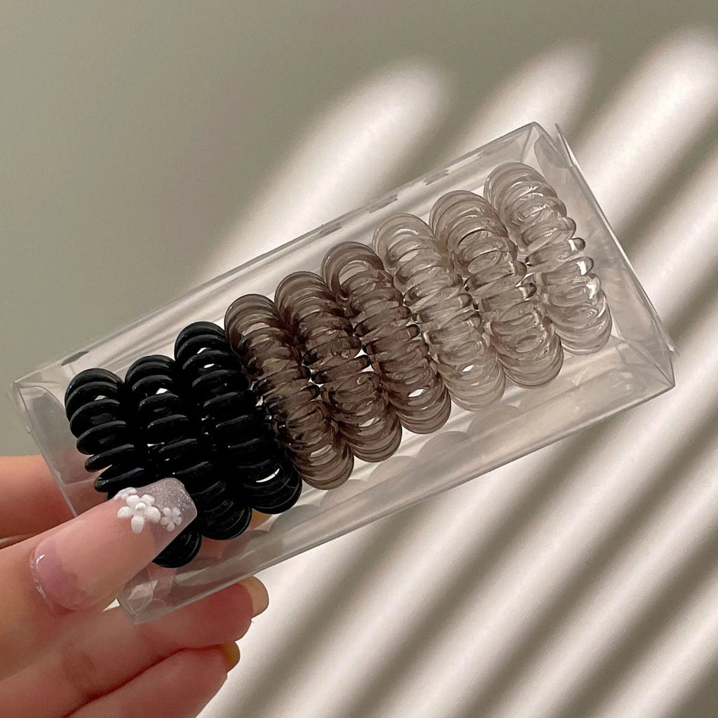 9 Pcs Spiral Hair Ties No Crease, Coil Hair Ties, Phone Cord Hair Ties, Women Ponytail Holder Elastics