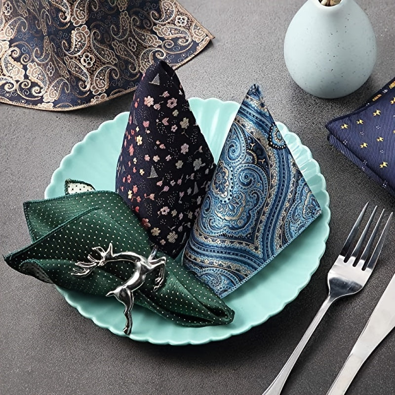 24 Pieces Soft Colored Mens Pocket Squares Assorted Handkerchiefs for Wedding Party, Ideal Choice for Gifts