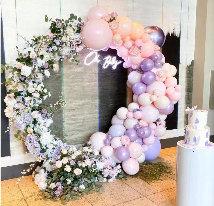2m Metal Circular Balloon Birthday Party Arch Stand Outdoor Wedding Decoration Festivals Backdrop Frame Ornaments Sturdy - trendingshoping.com