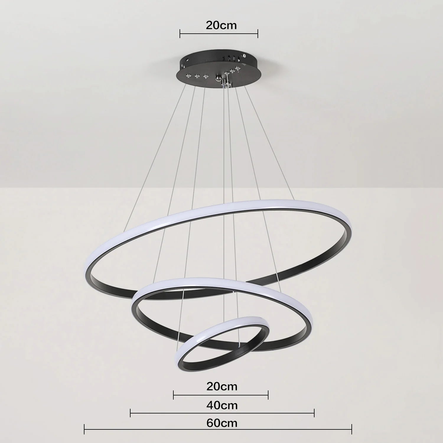 3 Ring Pendant Lights, Modern Circular Dimmable Hanging Lamp  Adjustable Ceiling Light for Kitchen Dining Living Room - trendingshoping.com