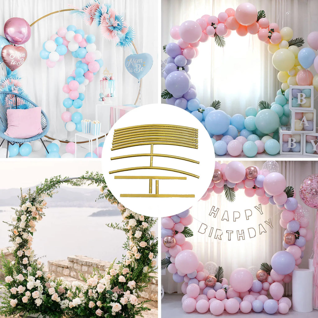 2m Metal Circular Balloon Birthday Party Arch Stand Outdoor Wedding Decoration Festivals Backdrop Frame Ornaments Sturdy - trendingshoping.com