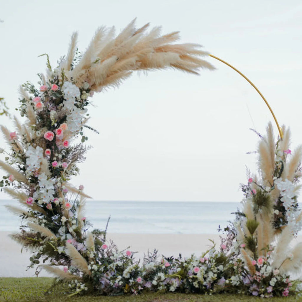 2m Metal Circular Balloon Birthday Party Arch Stand Outdoor Wedding Decoration Festivals Backdrop Frame Ornaments Sturdy - trendingshoping.com