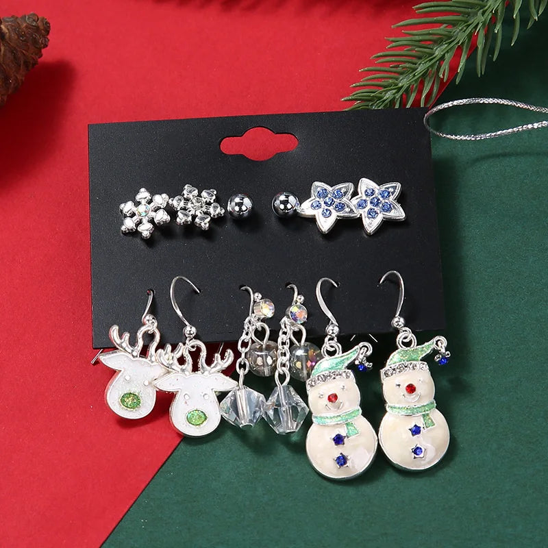 Snowman Bowknot Earring Jewelry