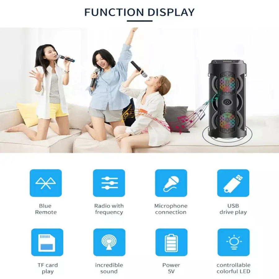 Caixa Som Bluetooth Torre Portátil 20W Fm Mp3 Usb Sd Microfone - trendingshoping.com