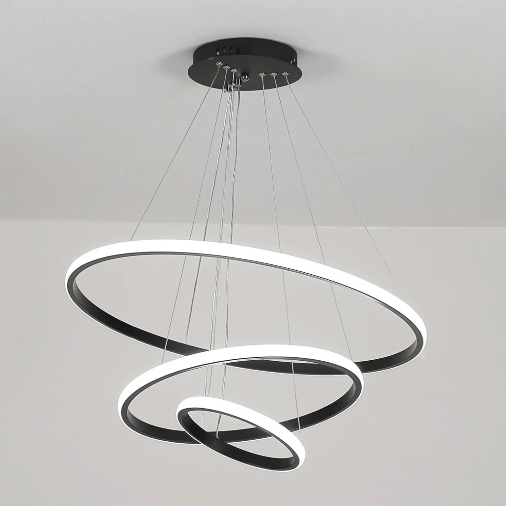 3 Ring Pendant Lights, Modern Circular Dimmable Hanging Lamp  Adjustable Ceiling Light for Kitchen Dining Living Room - trendingshoping.com