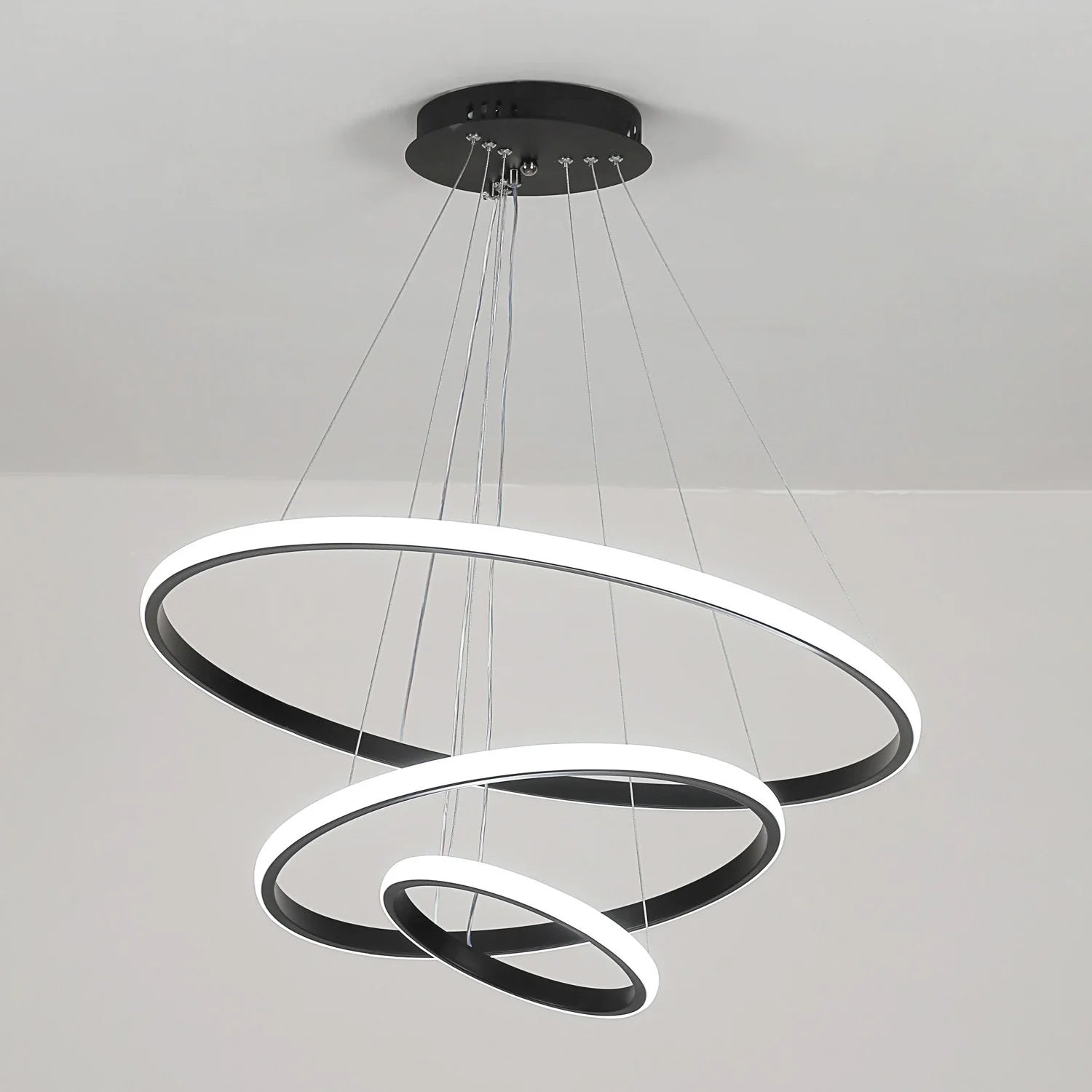 3 Ring Pendant Lights, Modern Circular Dimmable Hanging Lamp  Adjustable Ceiling Light for Kitchen Dining Living Room - trendingshoping.com