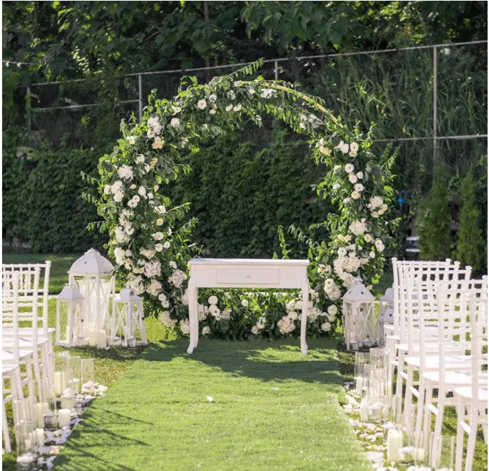 2m Metal Circular Balloon Birthday Party Arch Stand Outdoor Wedding Decoration Festivals Backdrop Frame Ornaments Sturdy - trendingshoping.com