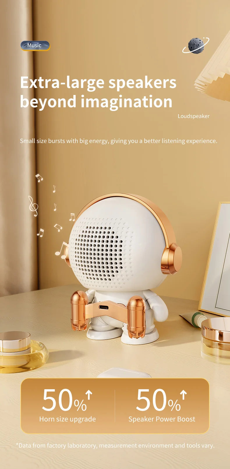 Astronaut Bluetooth Speaker – Hi-Fi Subwoofer & Galaxy Night Light