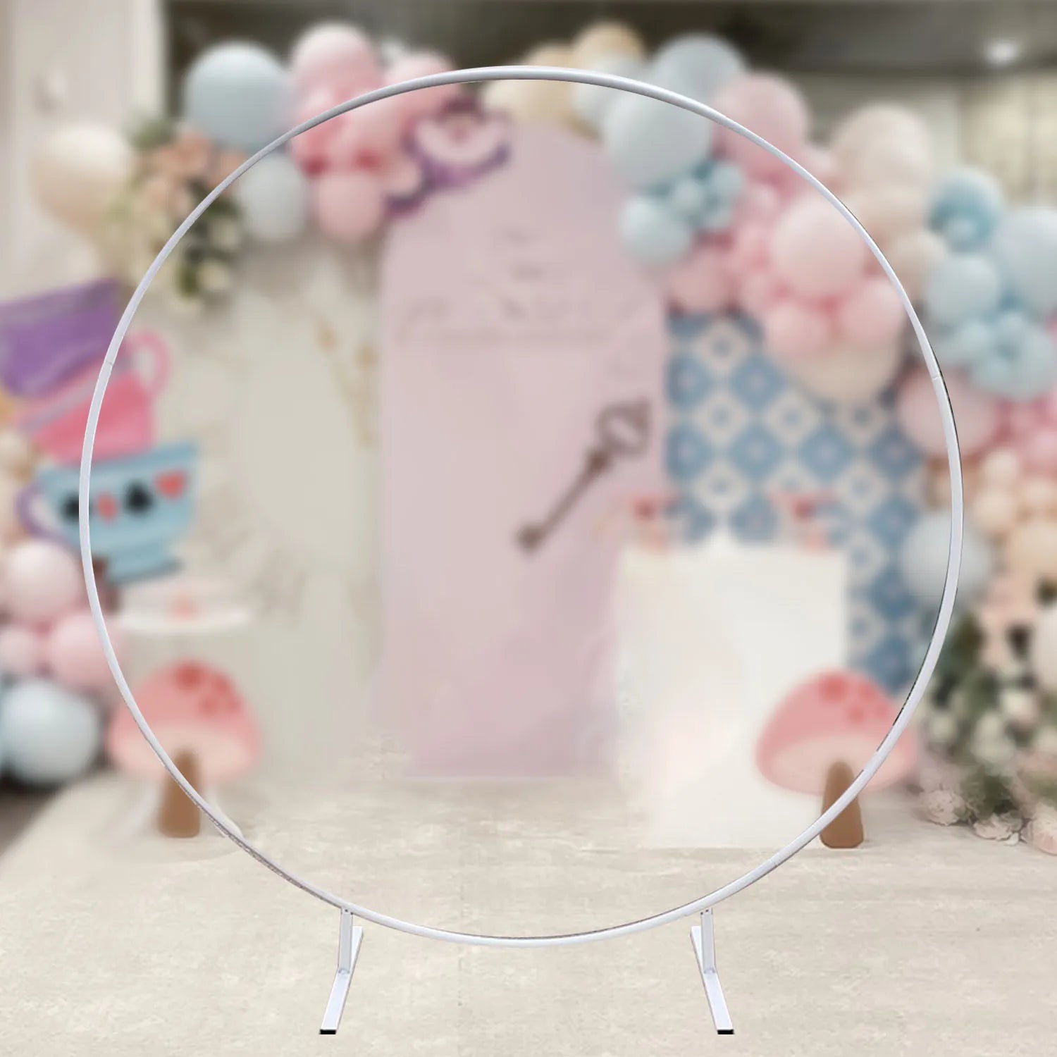 2m Metal Circular Balloon Birthday Party Arch Stand Outdoor Wedding Decoration Festivals Backdrop Frame Ornaments Sturdy - trendingshoping.com