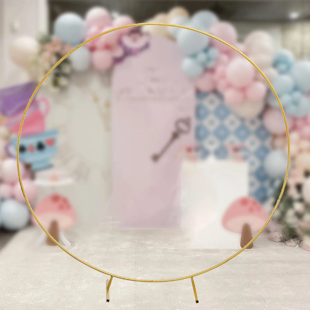 2m Metal Circular Balloon Birthday Party Arch Stand Outdoor Wedding Decoration Festivals Backdrop Frame Ornaments Sturdy - trendingshoping.com