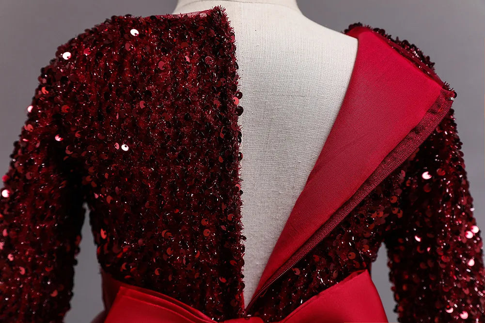 Princess Mesh Dress 4-14y Girl Christmas Winter Party Clothing Kids