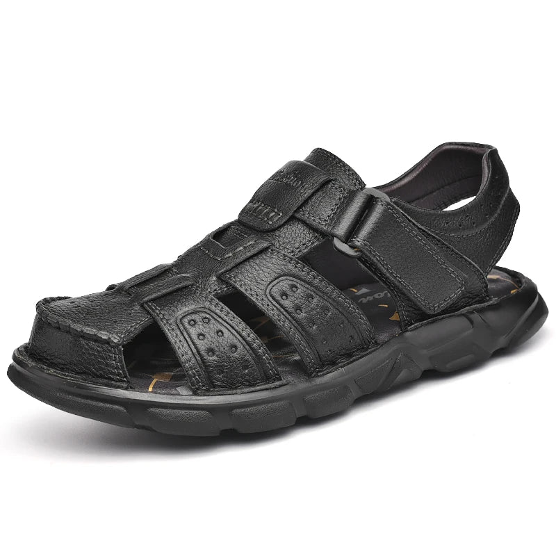 Men's Genuine Leather Sandals: Classic Summer Outdoor Footwear