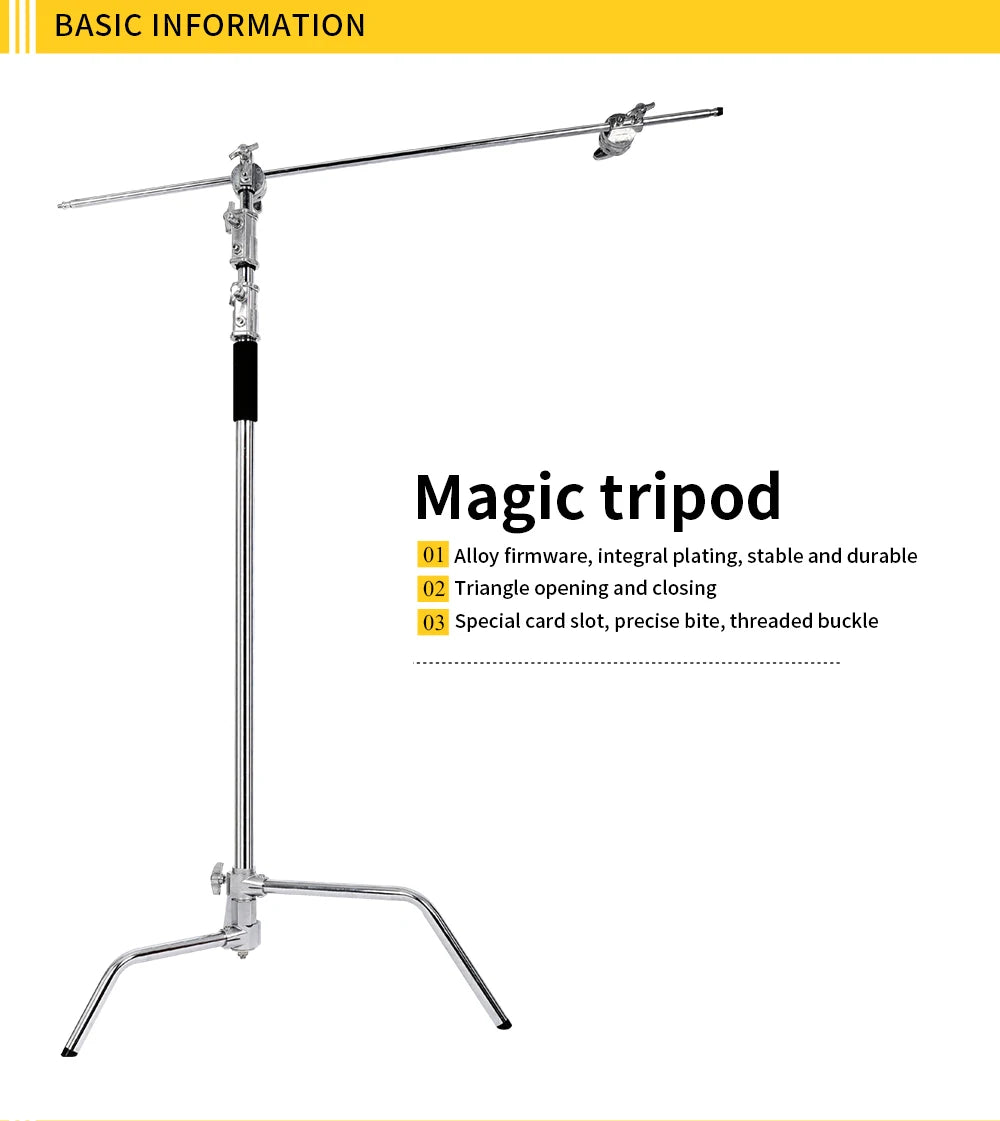 Photography Light Stand C-Stand Adjustable Metal Tripod for Studio Softbox