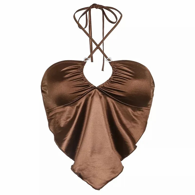 Brown 2021 Vintage Clothes Y2k Corset Crop Top Women Gothic Sexy Cyber Baby Tee Aesthetic Grunge 90s Ropa Fairycore Summer New