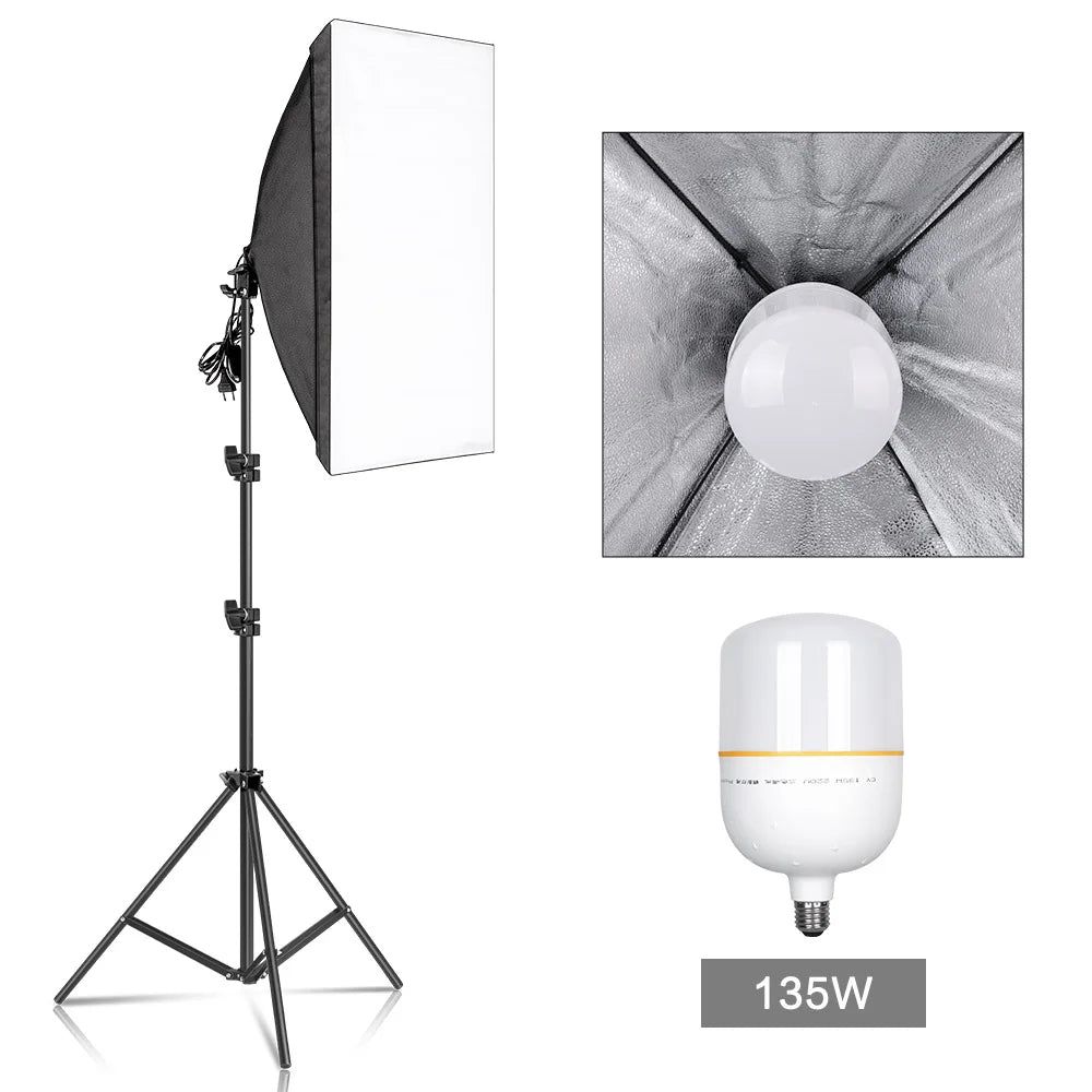 Photography Softbox Lighting Kits 50x70CM Professional Continuous Light System Soft Box For Photo Studio Equipment - trendingshoping.com