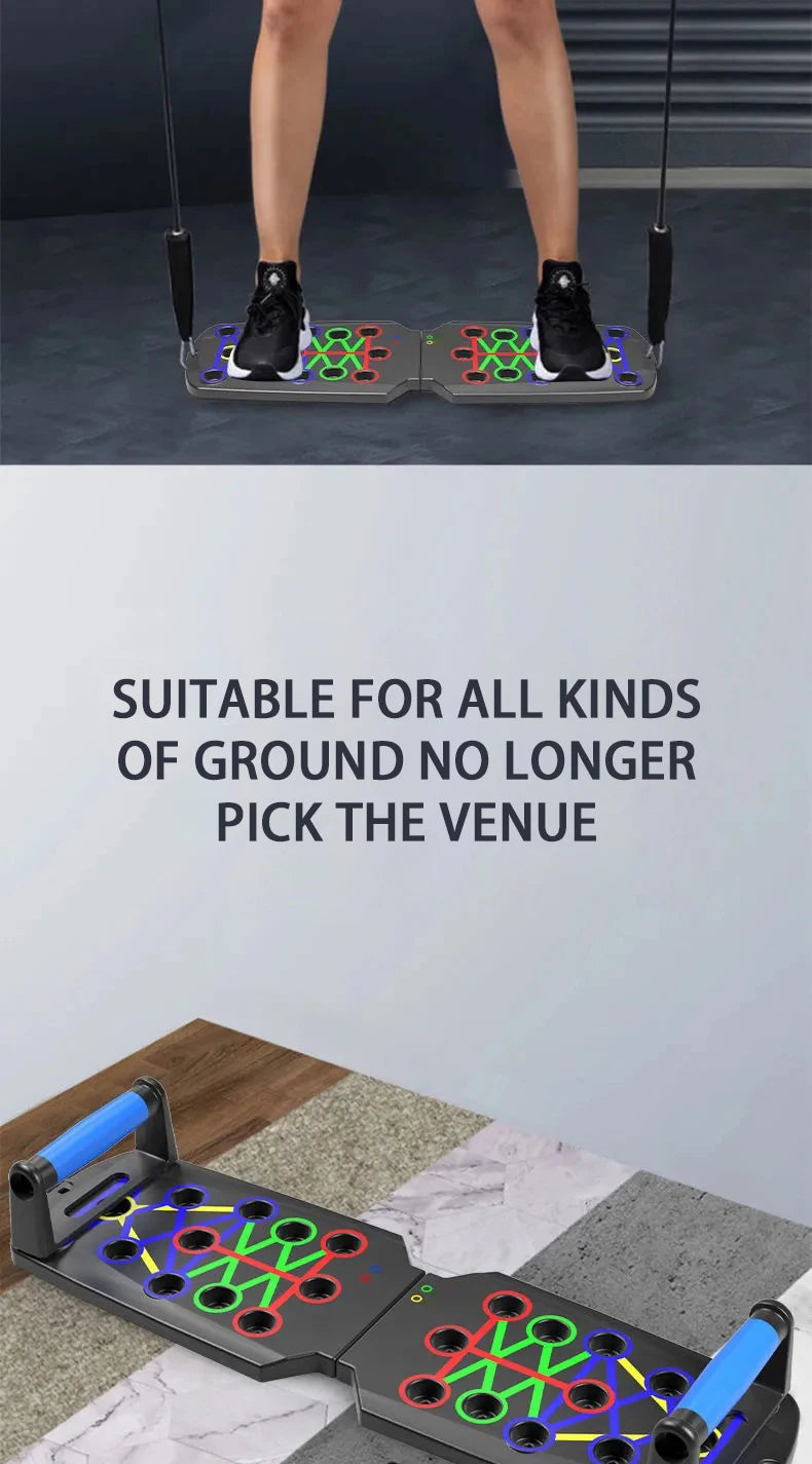 Portable Push Up Board Set Foldable Multifunction Fitness Equipment For Chest Abdomen Arms Back Training