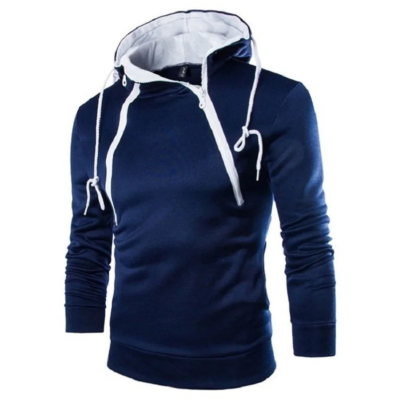 Men Long Sleeve Zipper Hoodie Pullover Sweatshirt