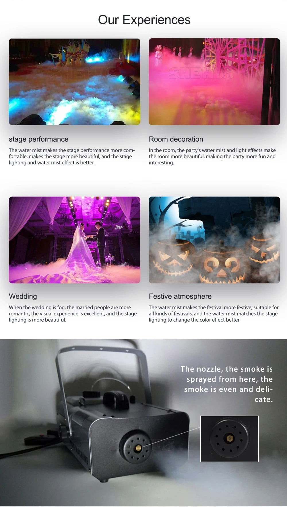 SHEHDS  1500W&1500W with DMX512 Smoke Machine for Concert Wedding DJ Fog Machine - trendingshoping.com