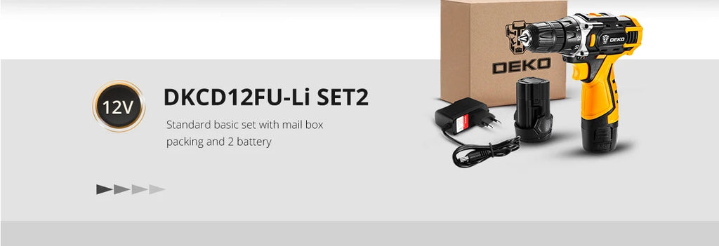 DEKO Cordless Drill 2 Speed Electric Screwdriver with Lithium Battery