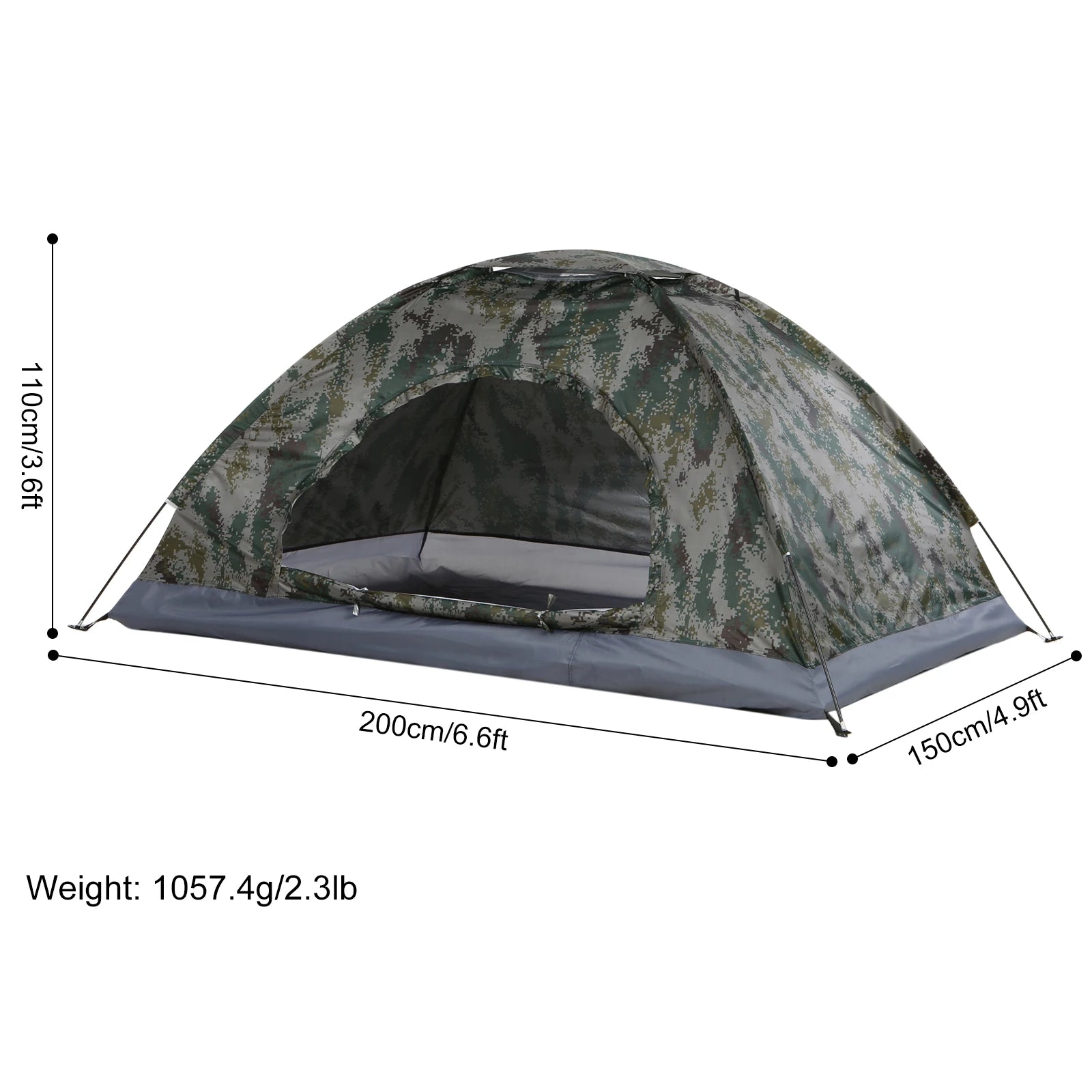Tomshoo Ultralight Camping Tent For 1 To 2 Person Single Layer Portable Hiking Tent With Anti UV UPF 30 For Outdoor Beach Fishing