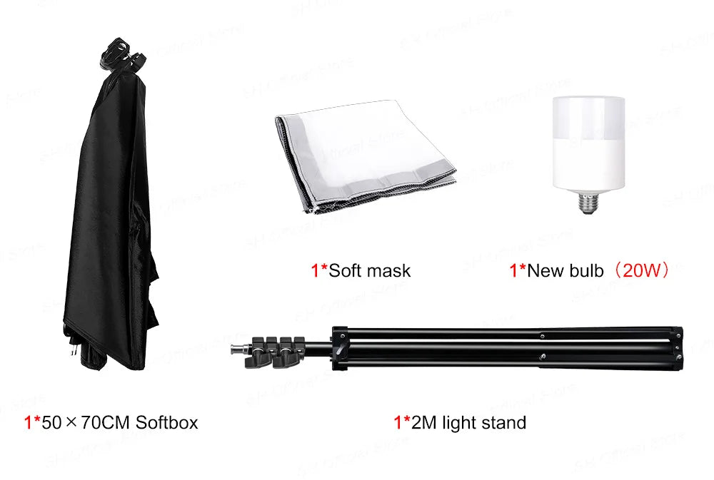 Photography Softbox Lighting Kits 50x70CM Professional Continuous Light System Soft Box For Photo Studio Equipment - trendingshoping.com