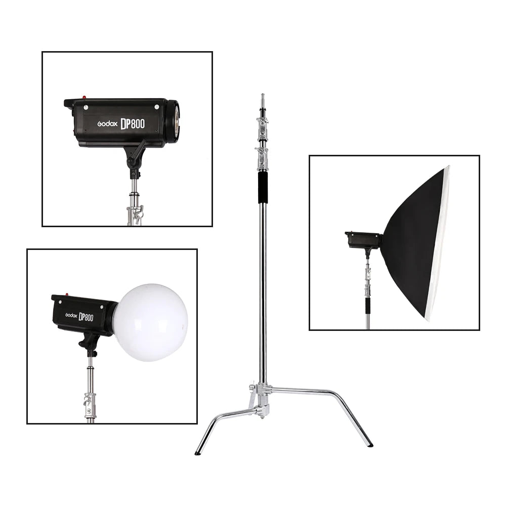 Photography Light Stand C-Stand Adjustable Metal Tripod for Studio Softbox