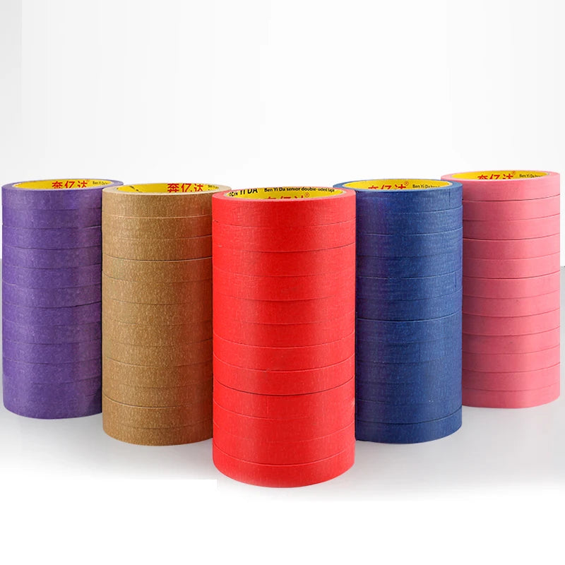 15 Rolls 15mm No-Trace Masking Tape | Multicolor Inkjet Tape for Office & Car