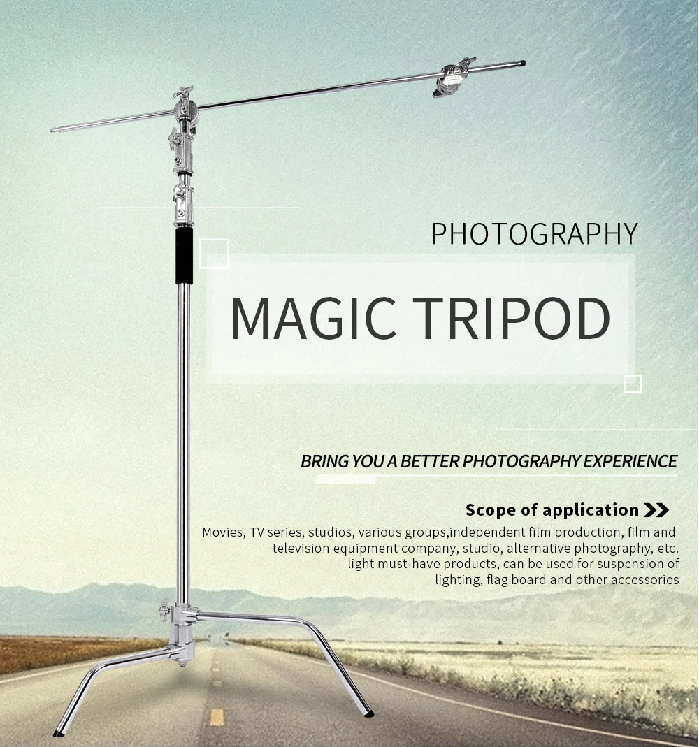 Photography Light Stand C-Stand Adjustable Metal Tripod for Studio Softbox