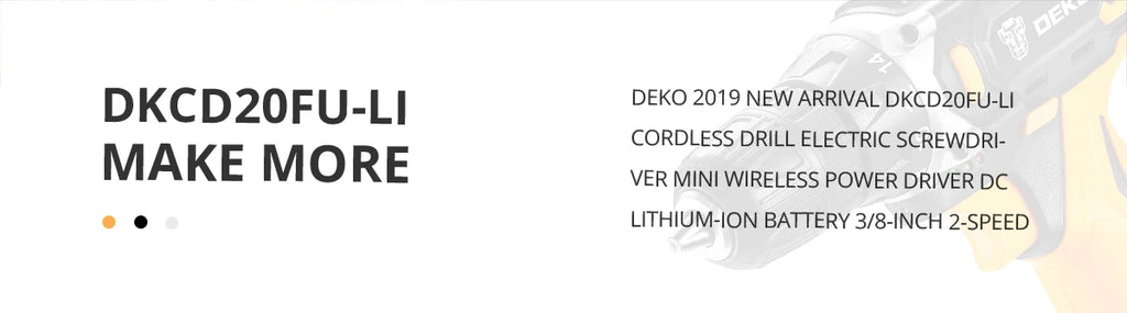 DEKO Cordless Drill 2 Speed Electric Screwdriver with Lithium Battery