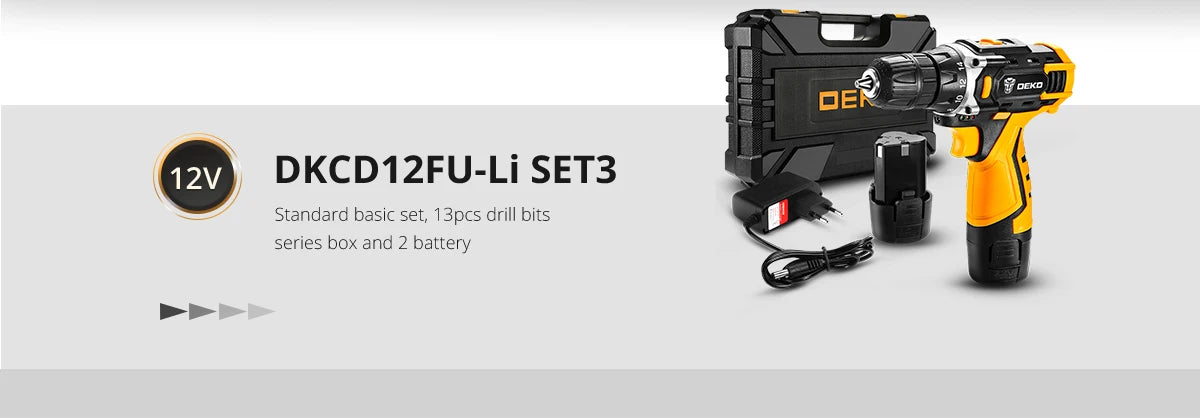 DEKO Cordless Drill 2 Speed Electric Screwdriver with Lithium Battery