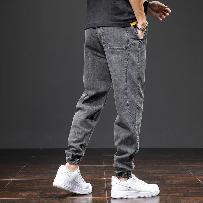 Spring Summer Black Blue Cargo Jeans Men Streetwear Denim Jogger Pants Men Baggy Harem Jean Trousers Plus Size - trendingshoping.com