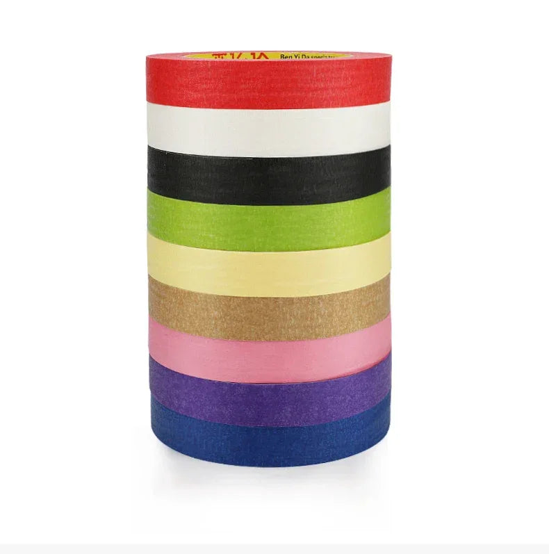 15 Rolls 15mm No-Trace Masking Tape | Multicolor Inkjet Tape for Office & Car - trendingshoping.com