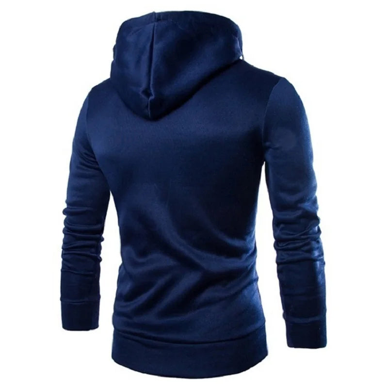 Men Long Sleeve Zipper Hoodie Pullover Sweatshirt