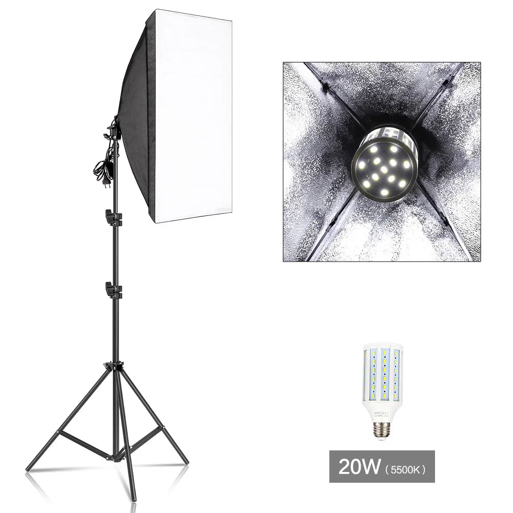 Photography Softbox Lighting Kits 50x70CM Professional Continuous Light System Soft Box For Photo Studio Equipment - trendingshoping.com