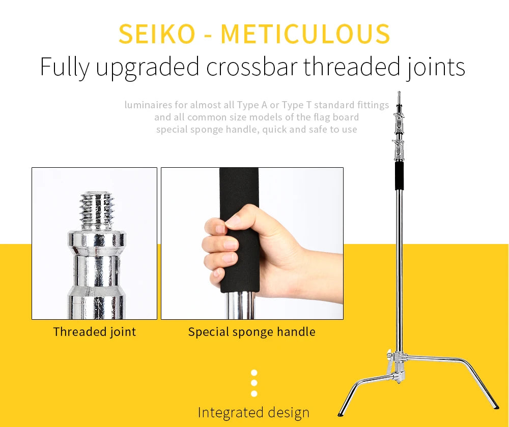 Photography Light Stand C-Stand Adjustable Metal Tripod for Studio Softbox